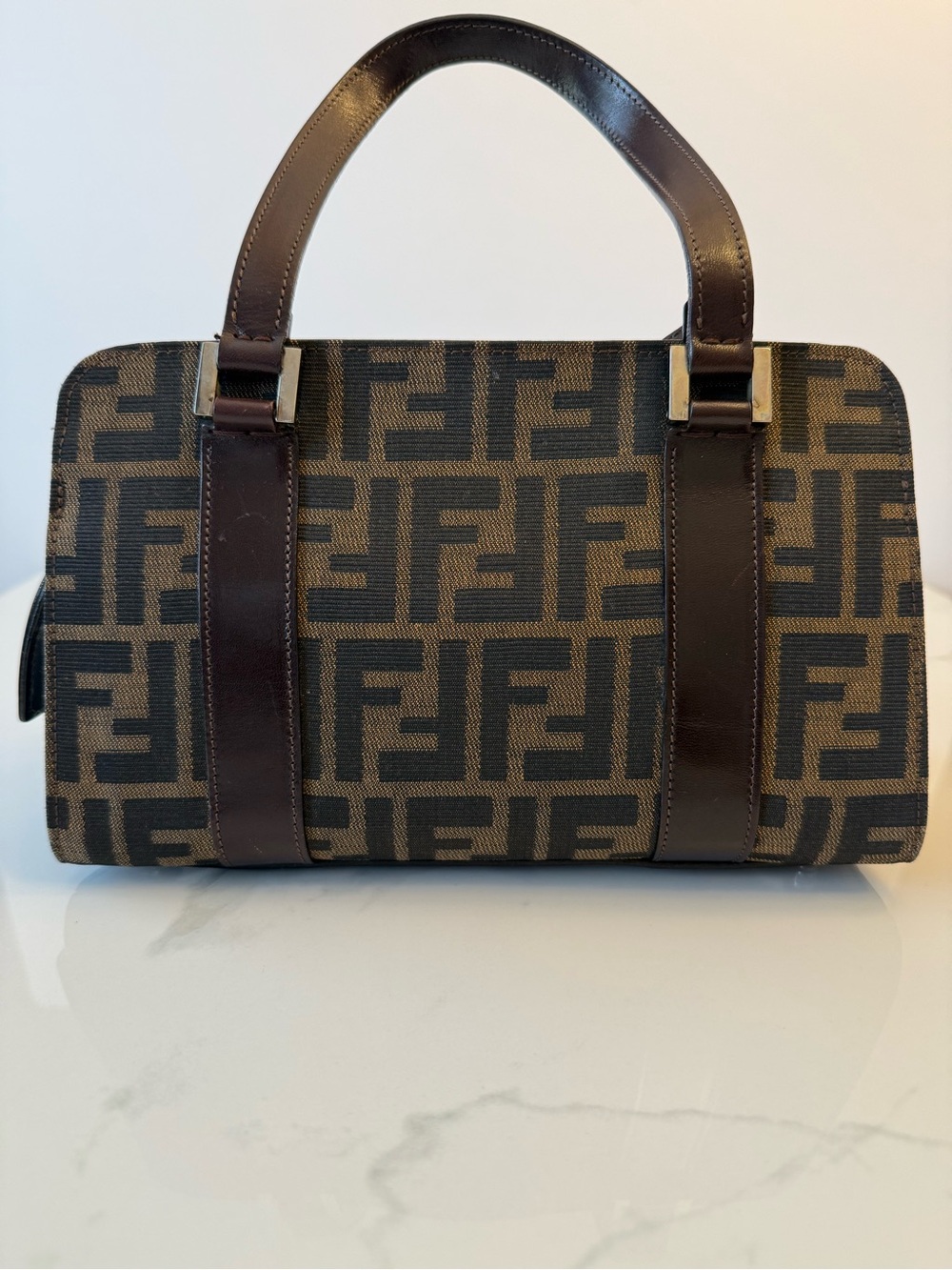 Fendi Zucca Canvas Top Handle Bag